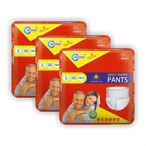 Medimaf By Mafatlal Adult Diaper Pant style - 30 Count Large 75-135 cms ...