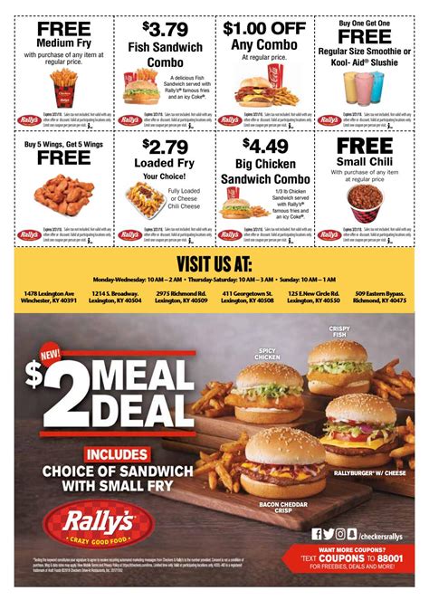 Checkers Rally's Printable Coupons Expires 09/30/2023, 59% OFF