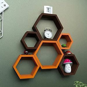 RESHUZ Wall rack Shelves/Wooden Wall Shelf (Number of Shelves - 6 ...