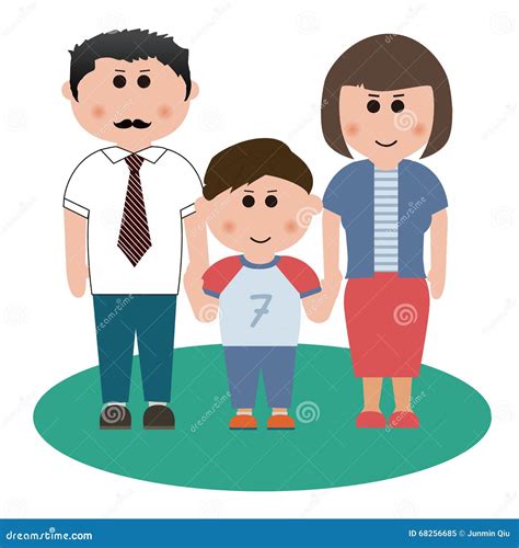 Family of three members stock vector. Illustration of conceptual - 68256685
