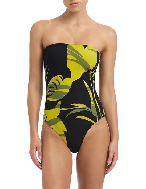 Jets Shadow Palm Minimal Bandeau One Piece Swimsuit | David Jones