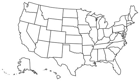 USA map PNG transparent image download, size: 2400x1392px