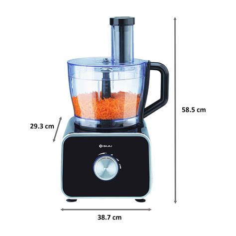 Bajaj FX-1000 DLX 1000 Watts Food Processor with 9 Attachments | Black ...