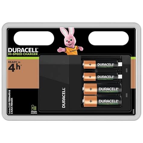 Duracell Battery Charger with 2 X AA and 2 AAA Batteries, Charging Time ...