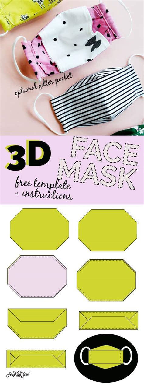 Image result for Free Printable 3D Face Mask Pattern PDF