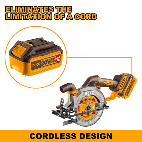 INGCO INGCO 140mm Cordless circular saw CSLI14021 | wood cutting ...