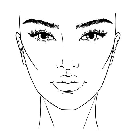 Female Face Drawing Template