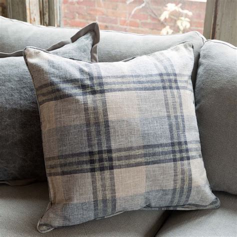 Farmhouse Blue Plaid Throw Pillow | Plaid throw pillows, Blue plaid ...