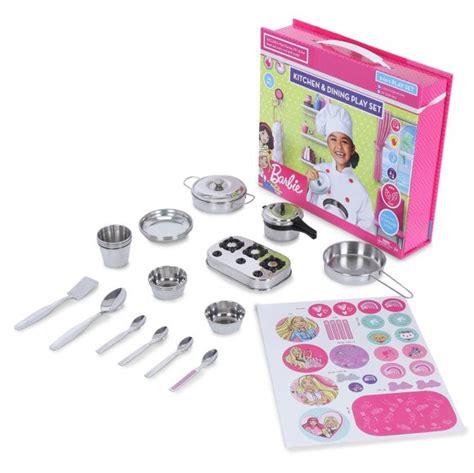 Barbie Kitchen And Dining Play Set 24 Pcs - StarAndDaisy
