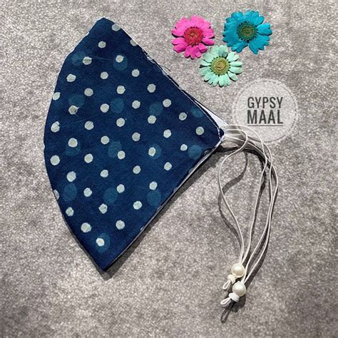 Polka On Indigo Face Mask – Gypsy Maal