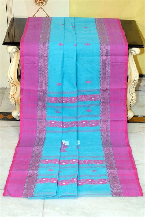 Woven Matta Nakshi Border Premium Quality Bengal Handloom Cotton Saree ...