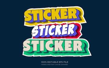 Sticker style editable text style effect | Premium Vector