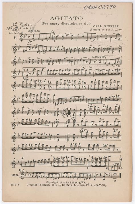 Agitato: Violin 1 Part - UNT Digital Library