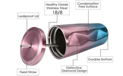 Not Available Diamond Shape Double Wall Vacuum Stainless Steel Tumbler ...