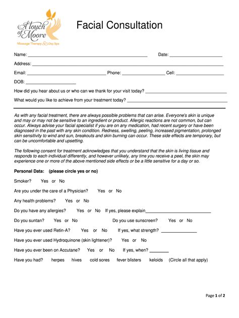 Fillable Online Facial Consultation Fax Email Print - pdfFiller