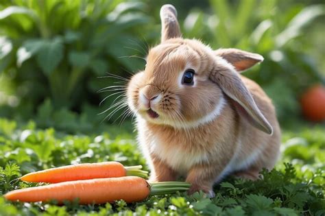 Cute bunny enjoying a fresh carrot | Premium AI-generated image