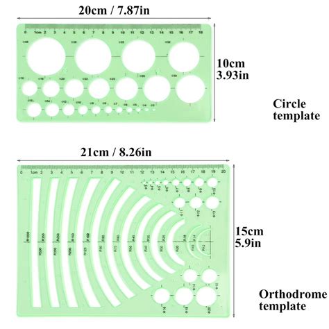 Templates Measuring Geometry Ruler Shape Stencils Drawing Set Plastic ...