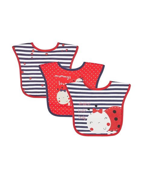 Buy MOTHERCARE TODDLER LADYBIRD M&D 3PK BIBS RED Online at Best Price ...