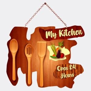 Home Delight My Kitchen-Open 24Hrs Wooden Wall Hanging For Restaurant ...