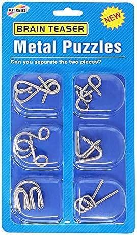 Buy HASTAP Metal Wire Puzzles 6-Piece Set | 3D Interlocking Brain ...