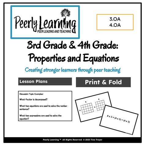 3rd and 4th grade peer tutoring lesson plans