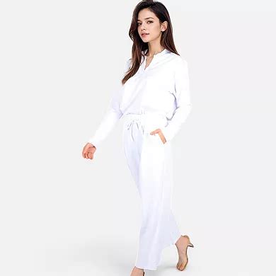 Women's Relaxed Fit Pullover and Wide Leg Lounge Pants Set