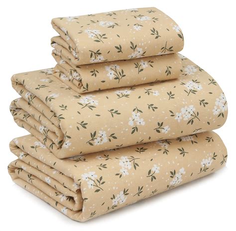 Ruvanti 100% Cotton 4 Pcs Flannel Sheets King, Deep Pocket, Warm, Super ...