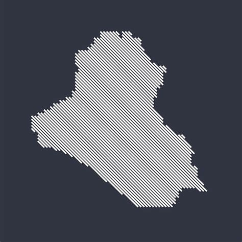 Stylized simple diagonal line map of iraq | Premium Vector