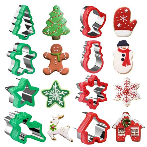 Amazon.com: Christmas Cookie Cutter Set - 8 Piece Holiday Cookies Molds ...