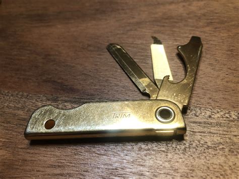 Vintage Gold Trim Trio Pocket Knife Nail File Bottle Opener Bassett ...