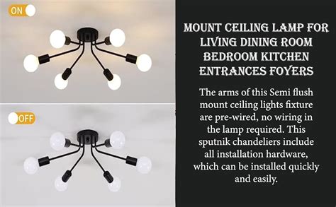 Buy LIODOR 6-Light Tilt Black Modern Chandelier Ceiling Light ...