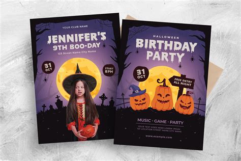 Halloween Birthday Party Flyer [PSD, AI, Vector] - BrandPacks