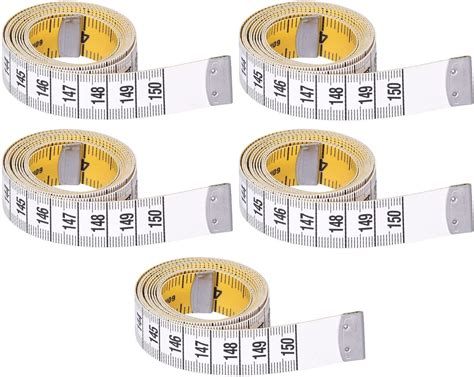 Measuring Tape Soft Flexible Clear Graduations Yellow White Double ...