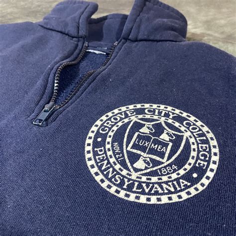 Vintage Grove City College 1/4 Zip Sweatshirt Small - Gem