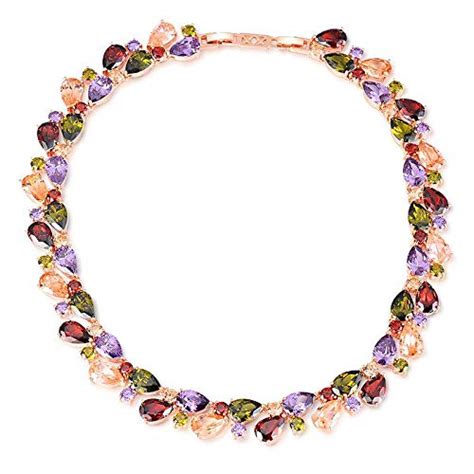 YouBella Jewellery Stylish AAA Swiss Zircon Multicolor Necklace ...