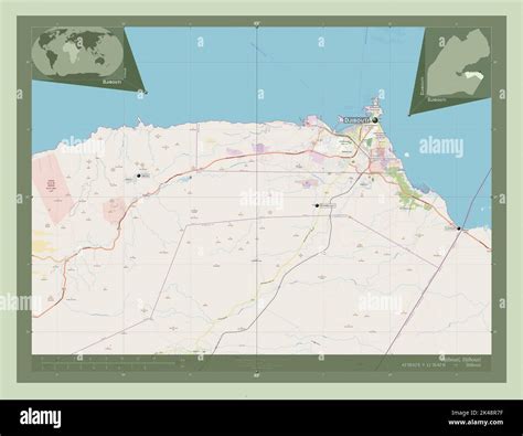 Djibouti, city of Djibouti. Open Street Map. Locations and names of major cities of the region ...
