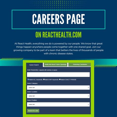 Check out the Careers page on the NEW ReactHealth.com to view all of ...