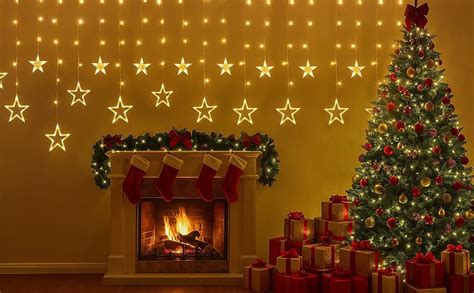 Buy Party Propz Star Curtain Lights for Decoration - 12 Led, 9 Ft ...
