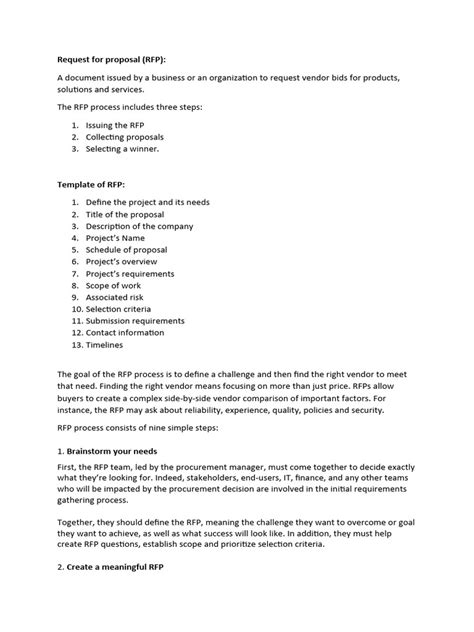 Request For Proposal | PDF | Request For Proposal | Business
