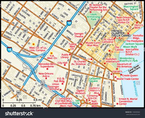 Map Of Downtown New Orleans Louisiana