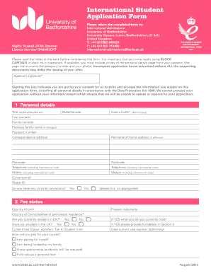 International Student Application Form - Blank Fillable Template | Fill ...