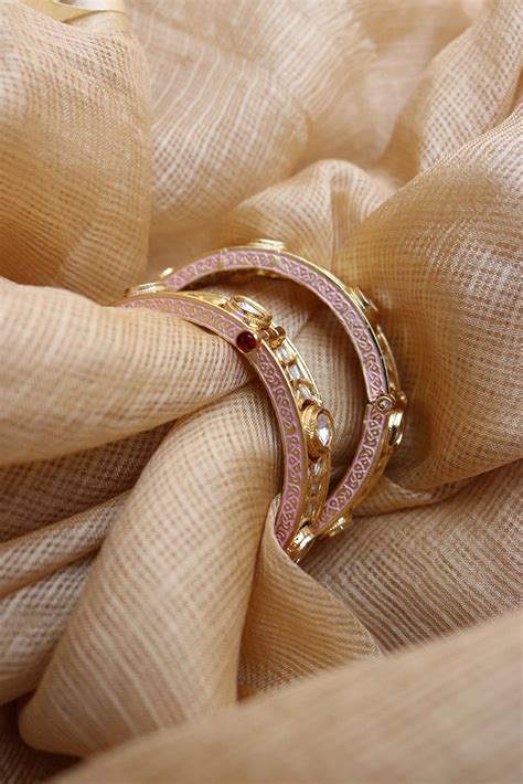 Kundan Light Pink set of 2 Kadas – zahana