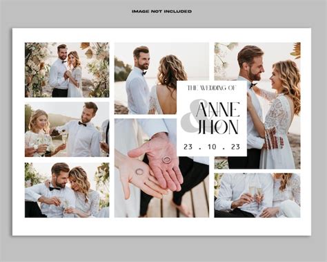 Wedding photo collage mockup psd | Premium PSD