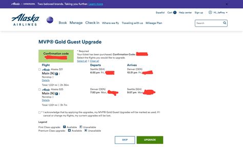 How to use an Alaska Airlines MVP Gold Guest Upgrade - Upgraded to Economy