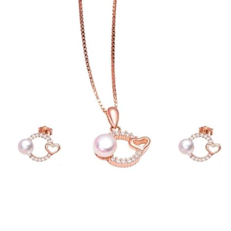 Buy Harmony in Rose Gold-Plated Women's Silver Jewelry Set – Zavya