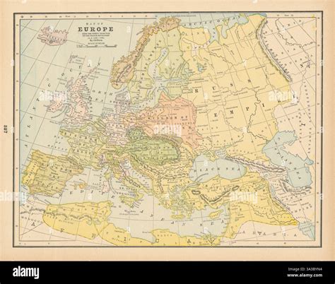 Europe from Thirty Years' War to French Revolution 1648-1789 CLARE/CRAM 1894 map Stock Photo - Alamy