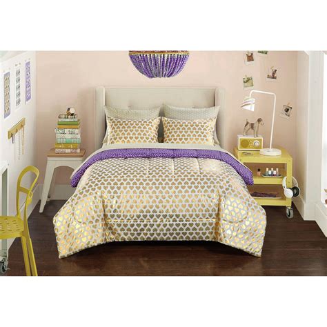 Buy Heritage Club Gold Hearts Bed in a Bag Set with Reversible ...
