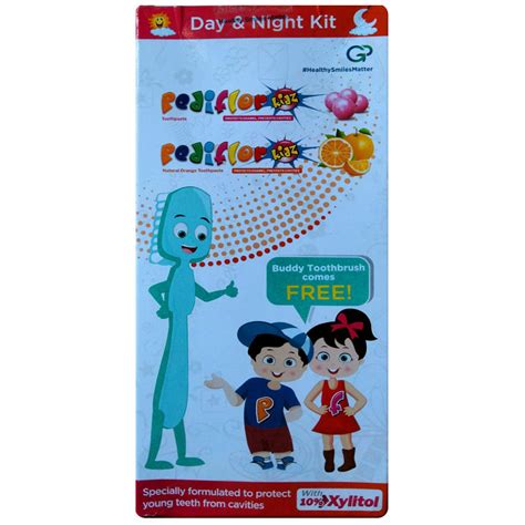 Pediflor Kidz (Bubble Gum 70gm+Orange 70gm) Toothpaste | Uses, Side ...