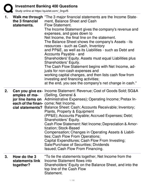 400 Investment Banking Questions