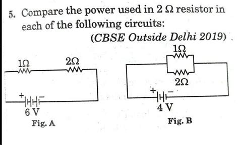 Compare the power used in the 2 Ohm resistor in each of the following ...